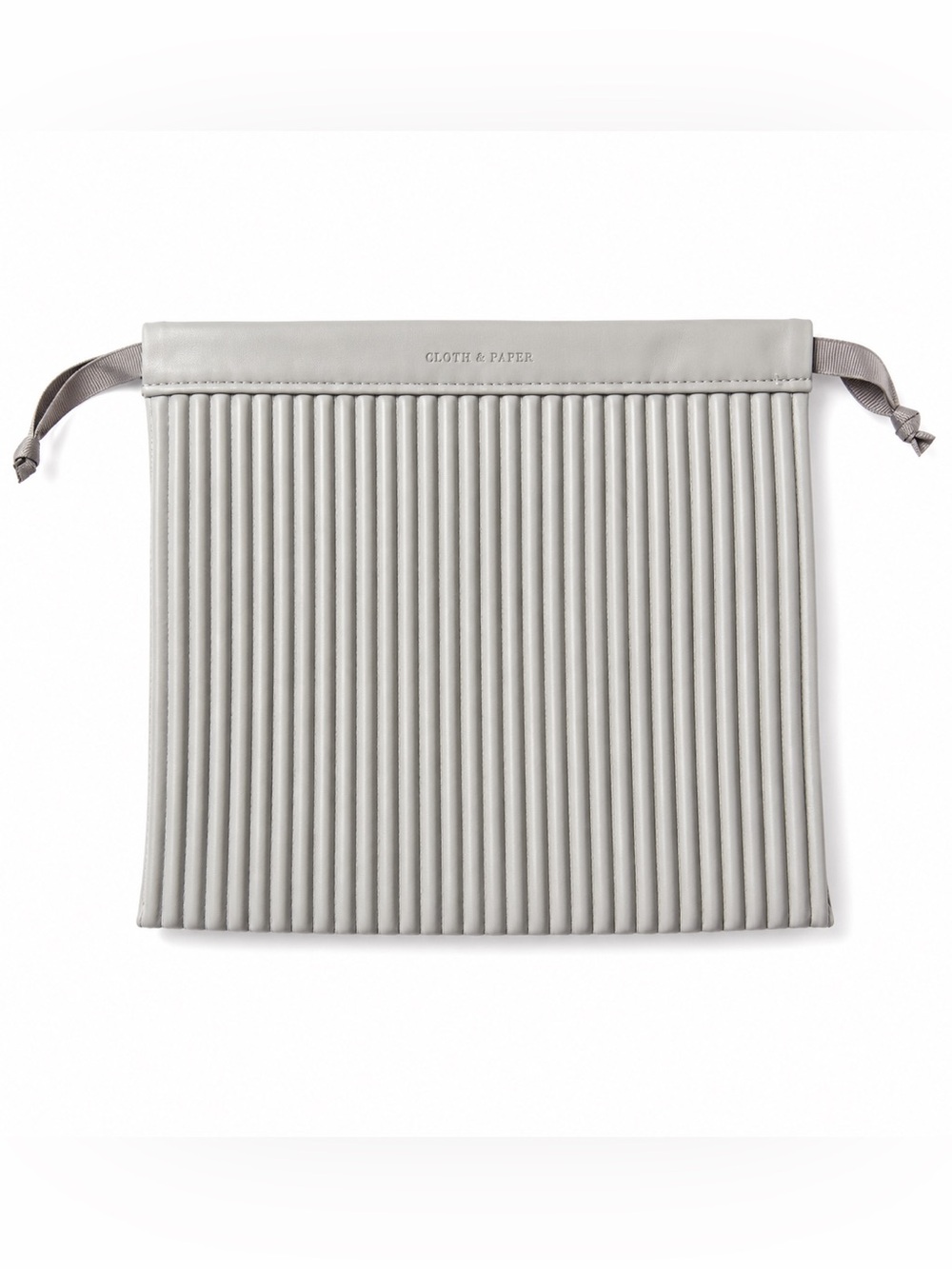 Cloth & Paper Ribbed Pouch Light Gray Limited Edition